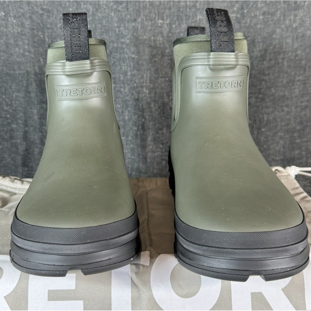 Zara x Tretorn Lluvia Neopreno Rain Ankle Boots Khaki Green W Size US 5.5 Eur 38